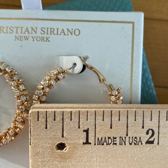 Christian Siriano Pavé-Style Hoop Earrings, Gold & Cubic Zirconia - Picture 11 of 14